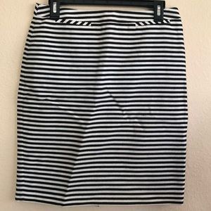 Halogen Black & White striped pencil skirt
